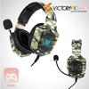 Audífono diadema gaming con micrófono, 3.5mm, HiFi, led, alcance 5.0, surround, estilo militar café-verde Onikuma K8