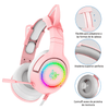 Audifono diadema gaming de gato catear con microfono, 3.5mm, HiFi, led, alcance 5.0 Onikuma TK9