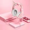 Audifono diadema gaming de gato catear con microfono, 3.5mm, HiFi, led, alcance 5.0 Onikuma TK9