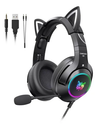 Audifono diadema gaming de gato catear con microfono, 3.5mm, HiFi, led, alcance 5.0 Onikuma TK9