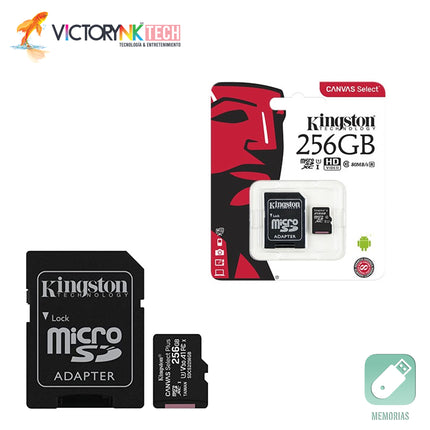 Memoria SD 256GB Modelo Clase 10 Gen 2 Marca Kingston