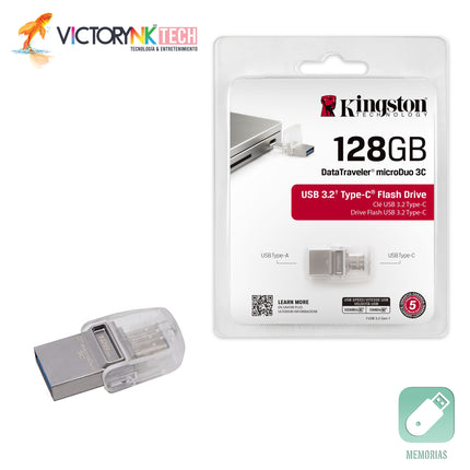 Memoria Tipo C 128GB Modelo DT DUO Micro Marca Kingston