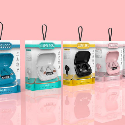Audifonos in ear, manos libres inalambricos bluetooth free earbuds 10m con estuche y base de carga SMST11