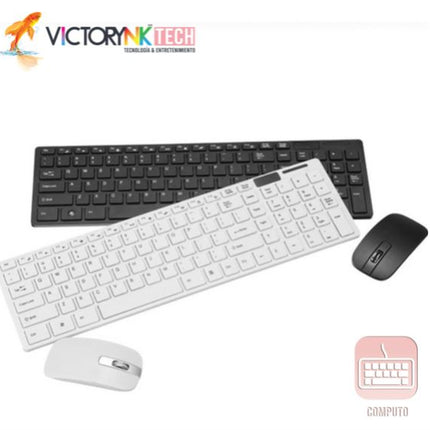 Kit Teclado y Mouse wireless inalámbricos Bluetooth ultradelgados y ultraligeros, diseño elegante 2.4G TEC004