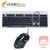 Kit de teclado y mouse gamer profesional retroilumin led, salida USB negro TEC013