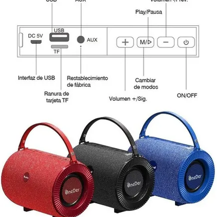 Bocina pequeña cilíndrica portátil inalámbrica Bluetooth radio 2 parlantes OneDer TV3 M31