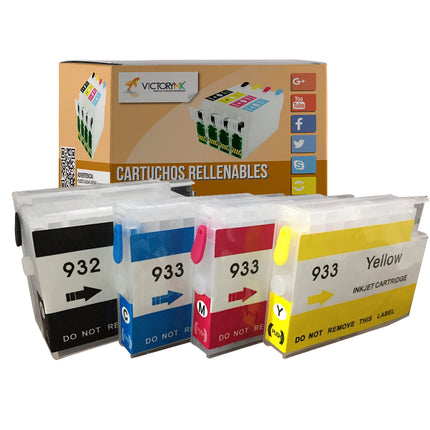 Cartucho recargable autoreseteable HP 932 - 933 932r hp 7110 Officejet 6100 ePrinter, HP Officejet 6600 e-All-in-One, HP Officejet 6700 Premium e-All-in-One
