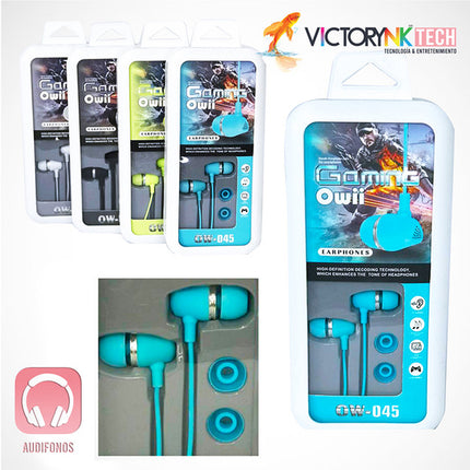 Audifonos In Ear Owii Manos Libres, 3.5mm Gaming + Dos Repuestos OW045