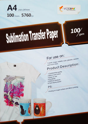 Pack 10 Papel De Sublimación Victorynk A4 100 Hojas C/U 100gr