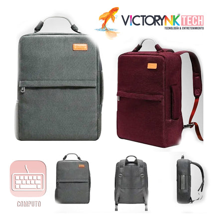 Mochila portafolio para laptop con entrada para USB y audífonos Oneder B1