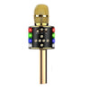 Micrófono-bocina para karaoke con Bluetooth modificador de voz, sincronizable dos micrófonos, sonido echo led Kinkete D168