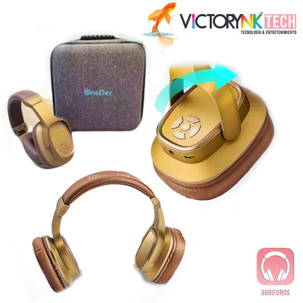 Audifonos On Ear OneDer S2 M50 Bluetooth Plegable Convertible Bocina con Estuche, HiFi 5.0